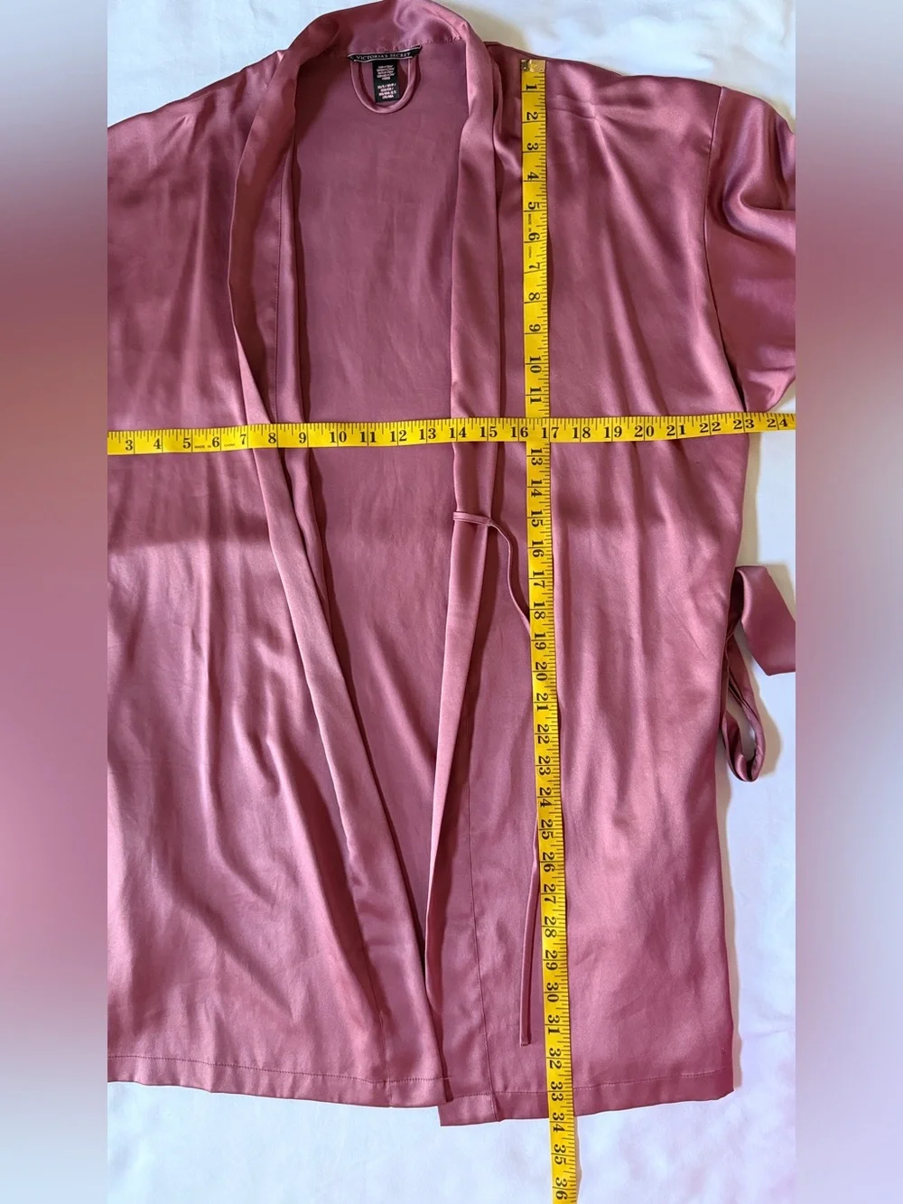 Victoria’s Secret Satin Kimono Robe XS/S Dusty Mauve Tie Waist